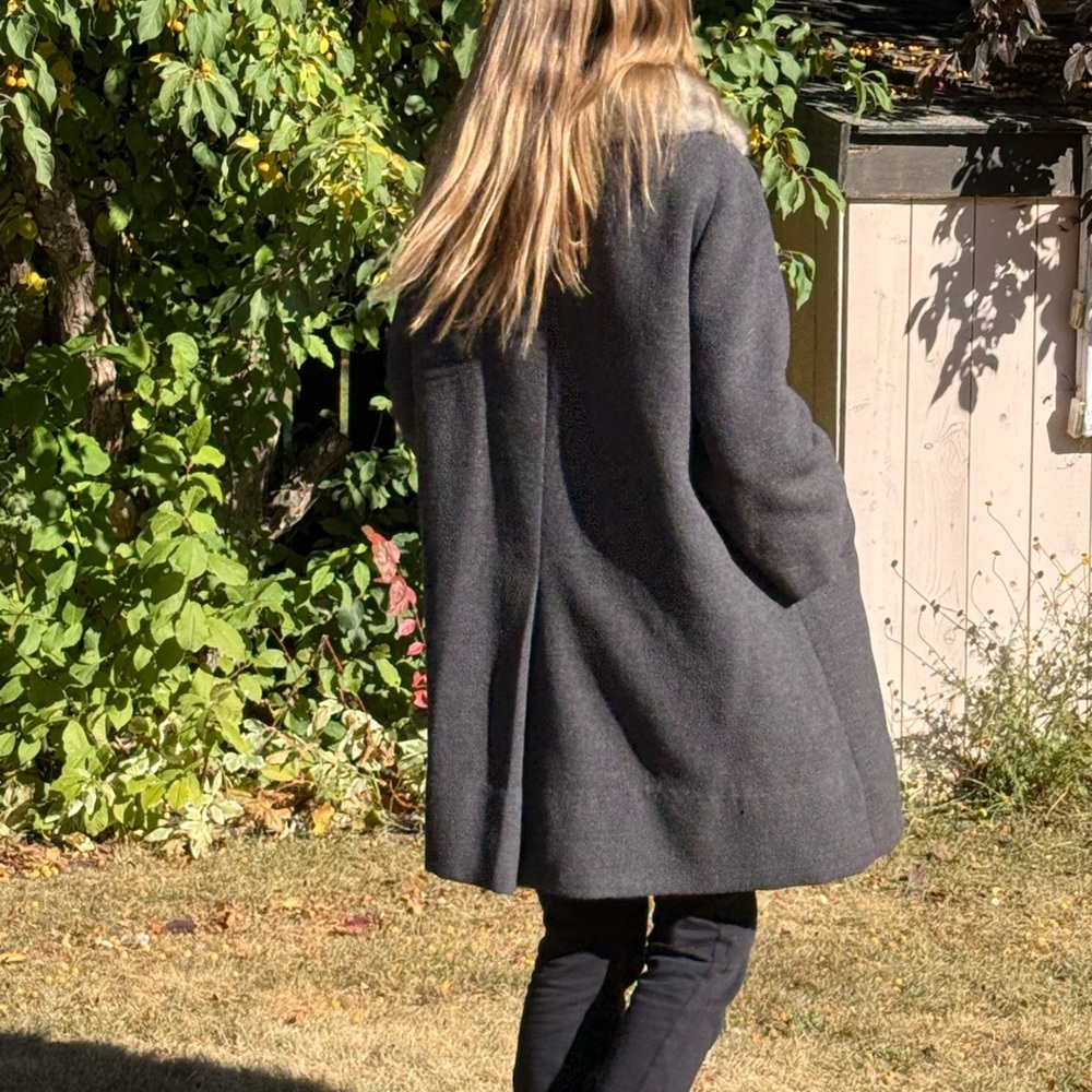 1950s VINTAGE Junior maid by JOCARDI wool swing Coat with mink Collar M/L - Picture 3 of 17